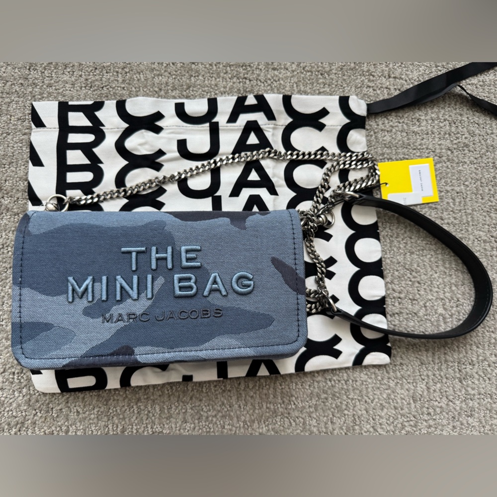 Marc Jacobs Blue THE CAMO JACQUARD CHAIN MINI BAG